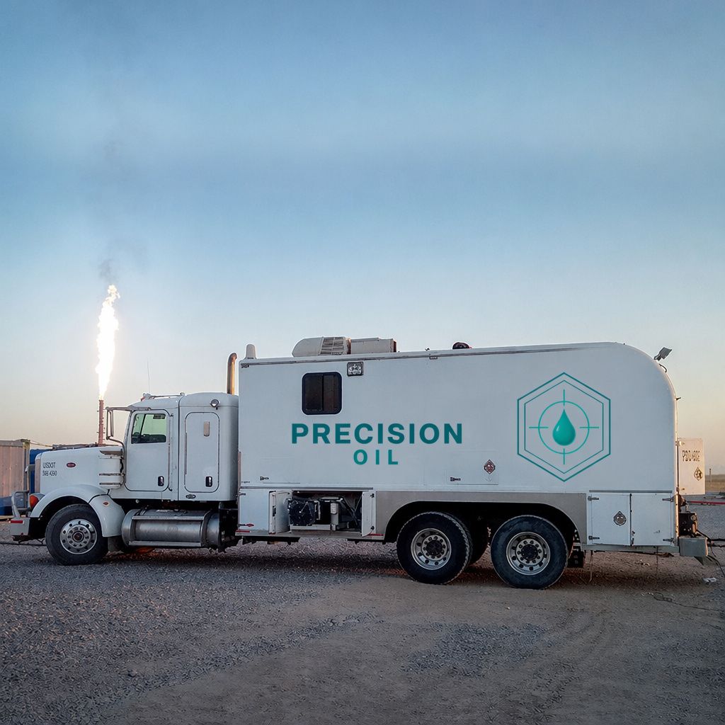 Precision Oil service unit on a well site